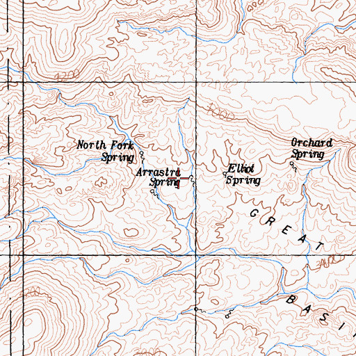 Topographic Map of Arrastra Spring, CA