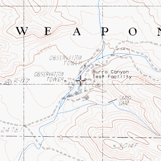 Topographic Map of Burro Canyon Test Facility, CA