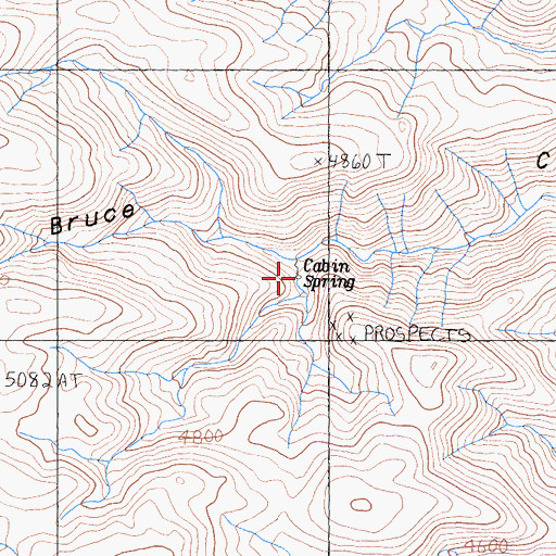 Topographic Map of Cabin Spring, CA