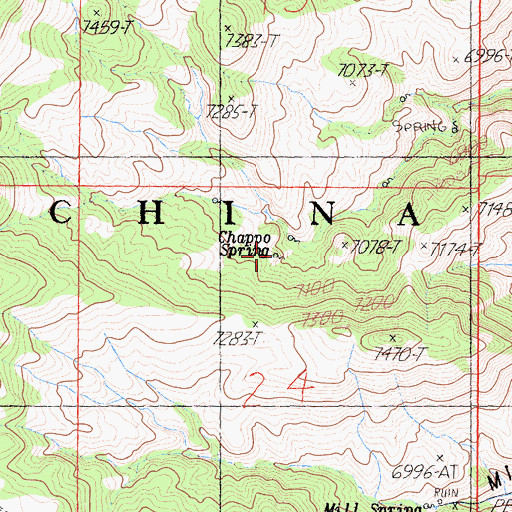 Topographic Map of Chappo Spring, CA