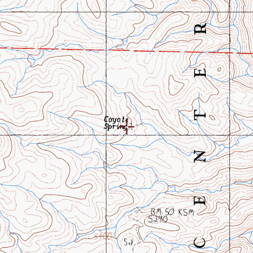 Topographic Map of Coyote Spring, CA