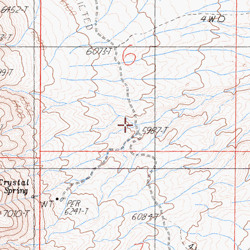 Topographic Map of Crystal Canyon, CA