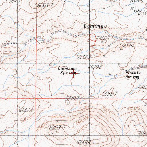 Topographic Map of Domingo Spring, CA