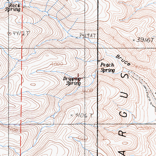 Topographic Map of Dripping Spring, CA
