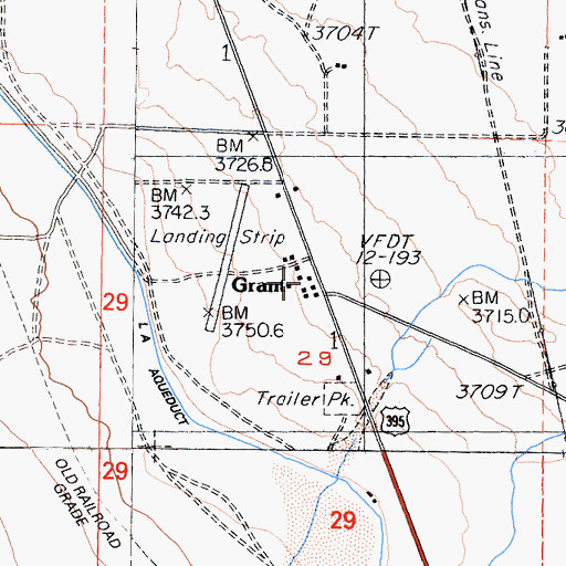 Topographic Map of Grant, CA