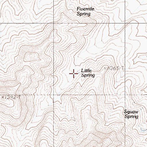 Topographic Map of Little Spring, CA