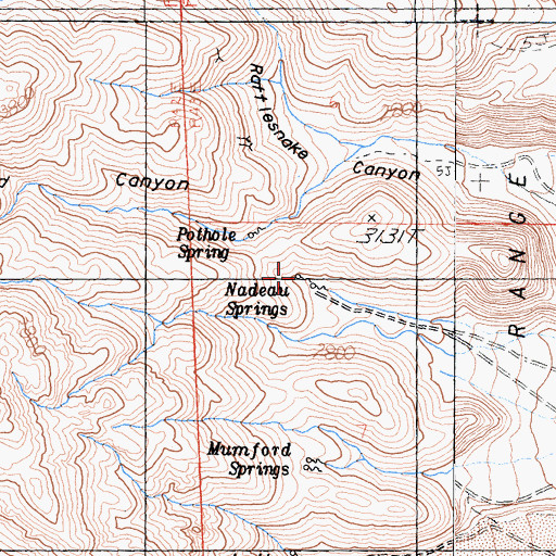 Topographic Map of Nadeau Springs, CA