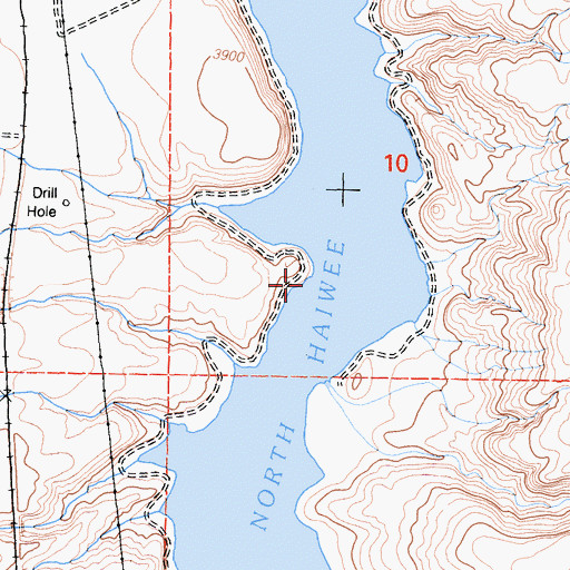 Topographic Map of North Haiwee Reservoir, CA