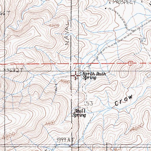 Topographic Map of North Ruth Spring, CA