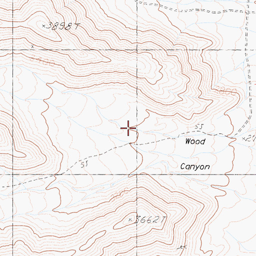 Topographic Map of North Wood Canyon, CA