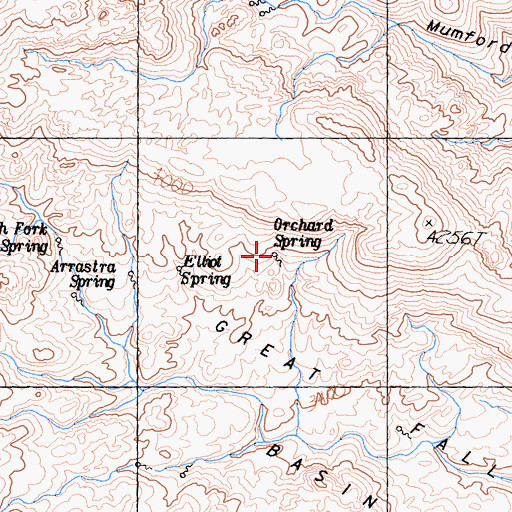 Topographic Map of Orchard Spring, CA