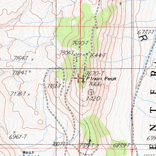 Topographic Map of Pinon Peak, CA