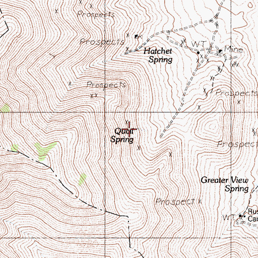 Topographic Map of Quail Spring, CA