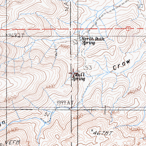 Topographic Map of Skull Spring, CA