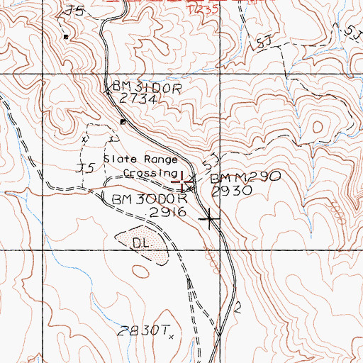 Topographic Map of Slate Range Crossing, CA