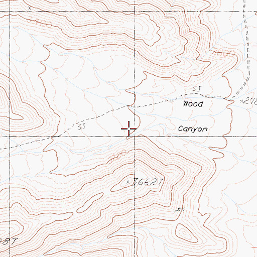 Topographic Map of South Wood Canyon, CA