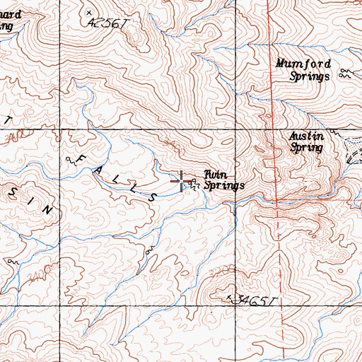 Topographic Map of Twin Springs, CA