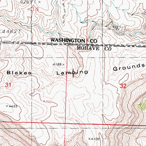 Topographic Map of Blakes Lambing Grounds, AZ