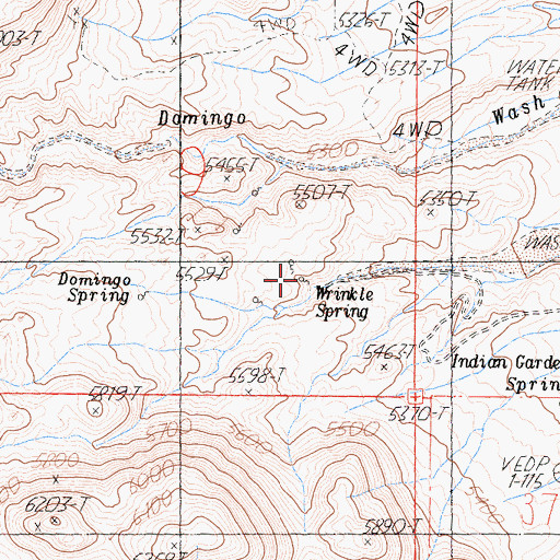 Topographic Map of Wrinkle Spring, CA