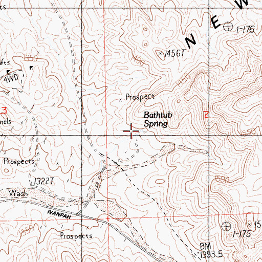 Topographic Map of Bathtub Spring, CA
