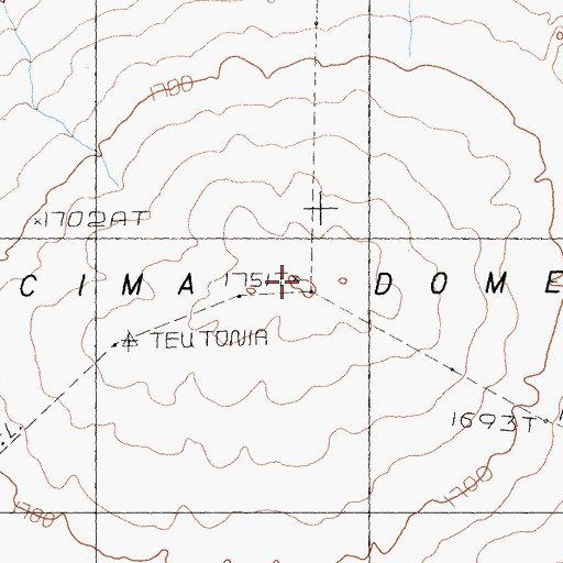 Topographic Map of Cima Dome, CA