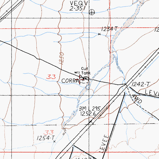 Topographic Map of Cut Tank, CA