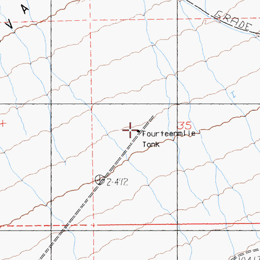 Topographic Map of Fourteenmile Tank, CA