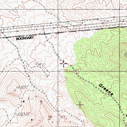 Topographic Map of Greens Canyon, CA