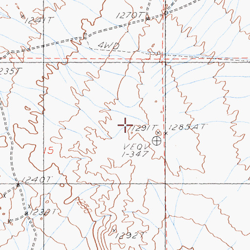 Topographic Map of Halloran Summit, CA