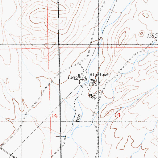 Topographic Map of Hightower Well, CA