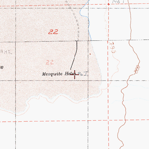 Topographic Map of Mesquite Holes, CA