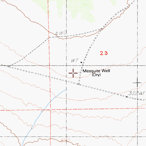 Topographic Map of Mesquite Well, CA