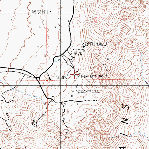 Topographic Map of New Era Number Three Mine, CA