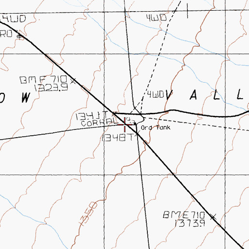 Topographic Map of Ord Tank, CA