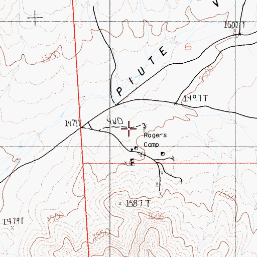 Topographic Map of Rogers Camp, CA