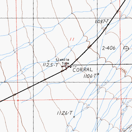 Topographic Map of Sixmile Tank, CA