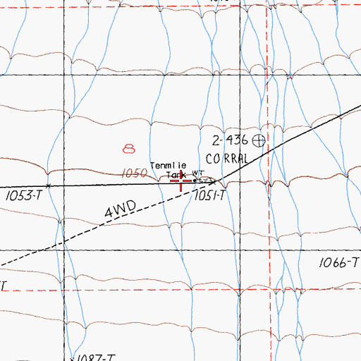 Topographic Map of Tenmile Tank, CA