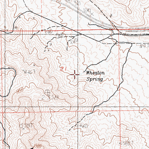 Topographic Map of Wheaton Spring, CA