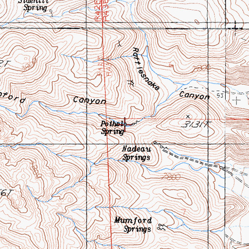 Topographic Map of Pothole Spring, CA