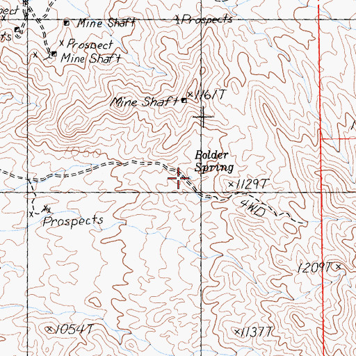 Topographic Map of Bolder Spring, CA