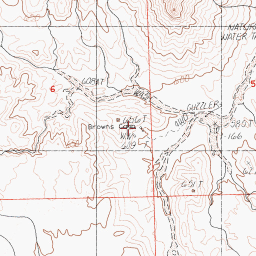 Topographic Map of Browns Camp, CA