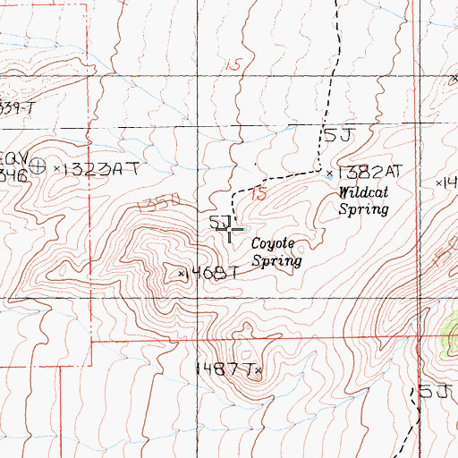 Topographic Map of Coyote Spring, CA