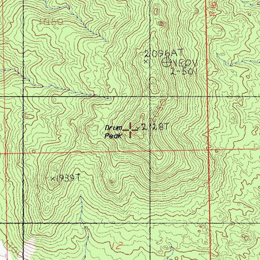 Topographic Map of Drum Peak, CA