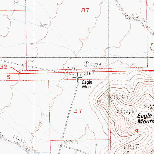 Topographic Map of Eagle Well, CA