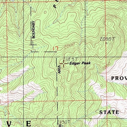 Topographic Map of Edgar Peak, CA