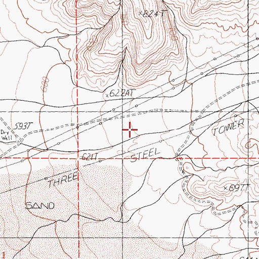 Topographic Map of Jackass Canyon, CA