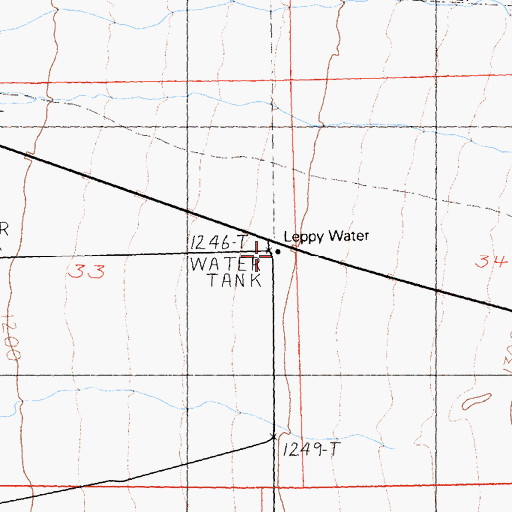Topographic Map of Leppy Water Tank, CA