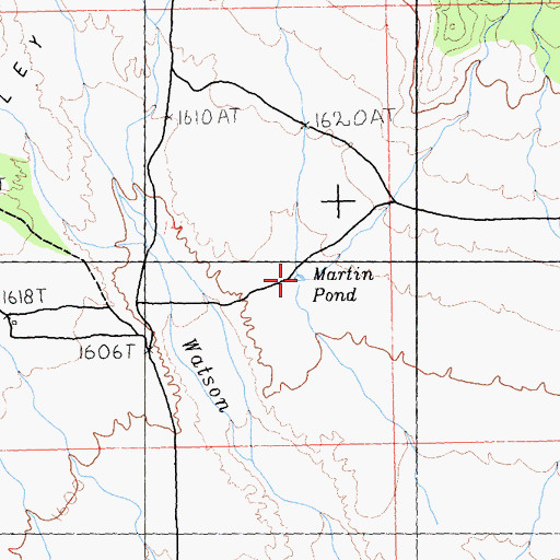 Topographic Map of Martin Pond, CA