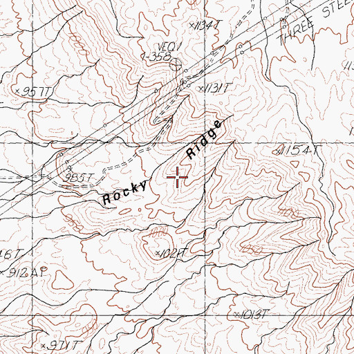Topographic Map of Rocky Ridge, CA