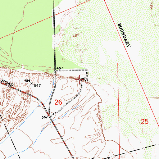 Topographic Map of Ross Ranch, CA